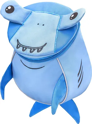 Produktbild von Belmil Kindergartenrucksack mit Brustgurt und Namensschild für 1-3 Jährige/Jungen - Mädchen / 4 L/Blau/in Tierform: Hai (305-15 Mini Shark)