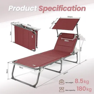 Image de Chaise longue avec pare-soleil