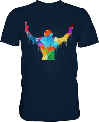 Produktbild von American Football Buntes T-Shirt – Navy / 3XL