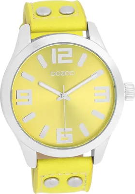 Produktbild von Oozoo Damen Armbanduhr gelb Analog Timepieces Lederarmband D2UOC1071A