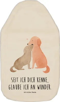 Produktbild von Mr. & Mrs. Panda Wärmflasche Hunde Liebe - Weiß - Geschenk, Hund, Wärmflaschen, Sprüche, gummi, Herz, Wärmekissen, Bettflasche, Wunder, heißwasserbeutel, Vertrauen