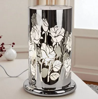 Produktbild von Formano Touch Lampe Rosen Edelstahl Tischleuchte 24x15x15 cm 3 fach Touch-Dimmer
