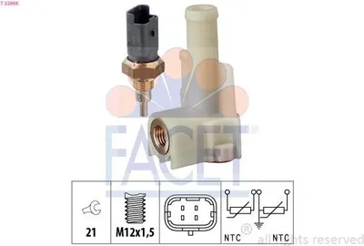Produktbild von FACET 7.3286K Kühlmitteltemperatursensor für FIAT BRAVO I (182) BRAVA (182)
