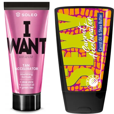 Obrázek produktu pro Soleo I Want + Wild Tan Sexy Carrot Sada Na Opalování