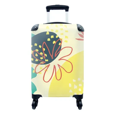 Produktbild von MuchoWow® Koffer Handgepäck Trolley Rollkoffer Kleine Reisekoffer mit 4 Rollen - Sommer - Blume - Pastell - Cabin Size < 55x40x23 cm & 55x40x20 cm - Fotokoffer - Kabinenkoffer - Boardgepäck - Reise-Box - Reisekoffer - Reisegepäck - Koffer mit Bild - Trolley für Kinder