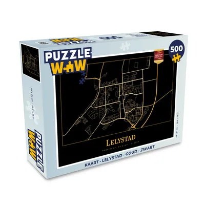 Obrázek produktu pro MuchoWow MuchoWow® Puzzle 500 ks Karta - Lelystad - Zlatá - Černá