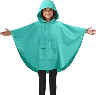 Productafbeelding van Famanu Regenponcho voor kinderen, uni, geschikt voor 3 tot 5 jaar - waterdicht, ademend, lichtgewicht, met draagtas