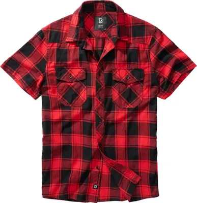 Immagine prodotto di Brandit - CHECKED FLANELL Kurzarm Hemd rot / schwarz - XXL