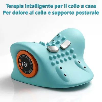 Immagine prodotto di Massaggiatore elettrico per il collo con EMS, calore, stretching, digitopressione e batteria ricaricabile - MEGANECK