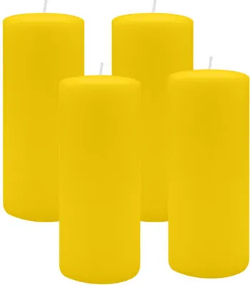 Produktbild von 4er Set Adventskranzkerzen Zitrone Gelb Ø 70 x 180 mm