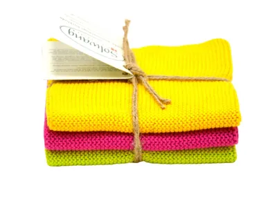 Produktbild von Solwang Wischtücher 3er-Set, Farbe: Gelb/Pink/Lime - 076841