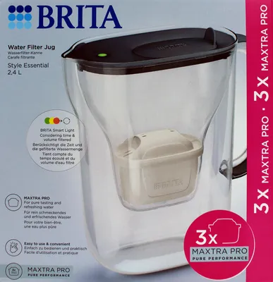 Produktbild von Brita Style Essential Wasserfilter 2,4L graublau mit 3x Maxtra Pro Kartuschen