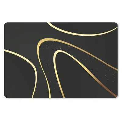 Produktbild von MuchoWow® Schreibtischunterlage Goldene Wellen auf schwarzem Hintergrund 60x40 cm - XXL Mauspad - Großes Mauspad