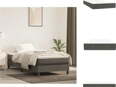 Image de vidaXL Matelas à ressorts ensachés gris foncé 90x200x20 cm velours - Matelas