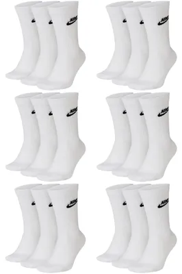 Produktbild von 9 Paar NIKE DX5025 Essential CREW Socken Damen, Herren, Unisex Sportsocken - Farbe: weiß / weiß / weiß - Größe: 42-46