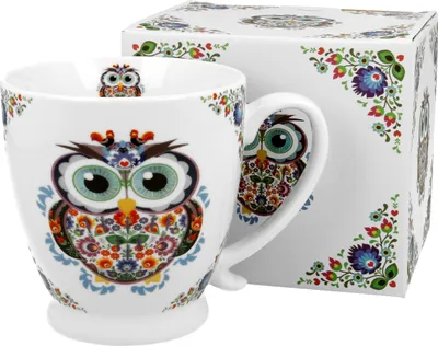 Produktbild von DUO ETNO Jumbobecher 480 ml OWL mit Fuß, New Bone China Porzellan