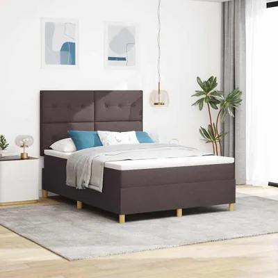 Produktbild von Maison Exclusive - Boxspringbett mit Kopfteil Dunkelbraun 160 x 200 cm Stoff