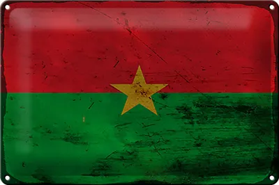 Produktbild von Blechschild Flagge Burkina Fasos 30x20cm Burkina Faso Rost