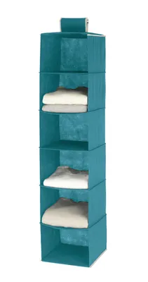 Produktbild von WENKO, Wäschesortierer Breeze,6 Fächer, Polypropylen, 35 x 122 x 35 cm, Petrol