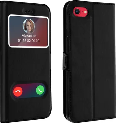 Immagine prodotto di Custodia protettiva ultrasottile a doppia finestra Apple iPhone 7 / 8 / SE 2020 - Nero