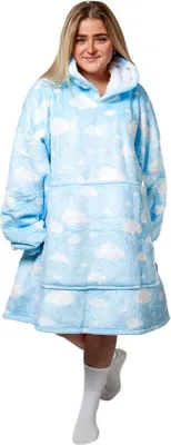 Produktbild von Unyqoos® Noony Cloud Oversized Hoodie-Decke – Fleecefutter, mit Ärmeln, ultraweich, One Size (92 x 103–105 cm), 100% Polyester