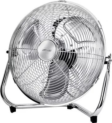 Image de MPM MWP-04 Ventilateur de sol industriel, machine à vent Ø 35cm, boîtier métallique Retro, oscillation Argent