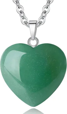 Image de Aventurine verte pendentif cœur Collier dames Set
