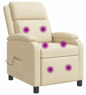 Imagen del producto de Sillón de masaje relax, color crema, tapizado en tela