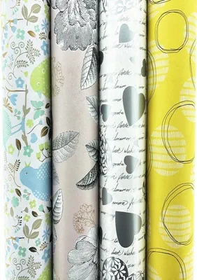 Produktbild von Sortiment an Geschenkpapier mit wunderschönen Designs - 300 x 70 cm - 4 Rollen