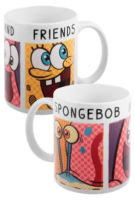 Produktbild von Spongebob Tasse - Friends - Kaffeetasse Becher Kaffeebecher aus Keramik 320 ml