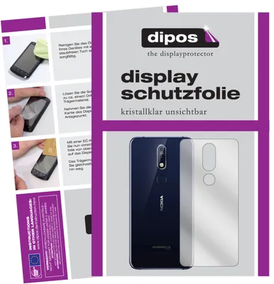 Produktbild von 2x Schutzfolie für Nokia X7 (2018) Rückseite klar Displayschutzfolie Display