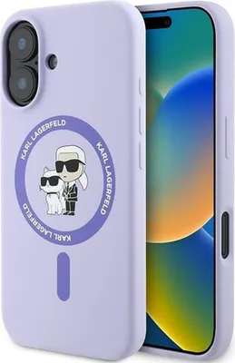 Produktbild von Karl Lagerfeld Klhmp16Mscmkcrhu Iphone 16 Plus 6.7 Lila Hardcase Silikon Karl&Choupette Ring Magsafe