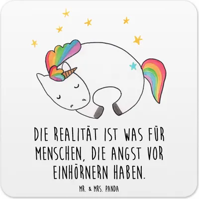 Produktbild von Mr. & Mrs. Panda Untersetzer für Gläser Einhorn Nacht 10er Set - Weiß - Geschenk, Menschen, Unicorn, Traum, Einhörner, Getränkeuntersetzer, Coaster, Glas-Untersetzer