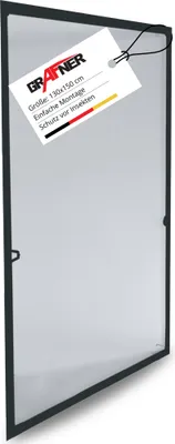 Produktbild von Grafner Insektenschutz für Fenster 130 x 150 cm, ohne Bohren oder Schrauben, individuell zuschneidbar, slim Fliegengitter Fliegenschutz Anthrazit