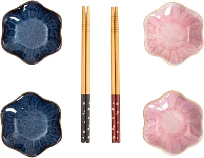 Produktbild von HOMLA SAKURA blumenförmiges rosa Sushi-Set 6 el.