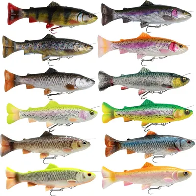 Produktbild von Savage Gear 4D Line Thru Pulsetail - Swimbait Gummifisch, Farbe:Perch, Länge / Gewicht /Schwimmverhalten:20cm / 102g / langsam sinkend