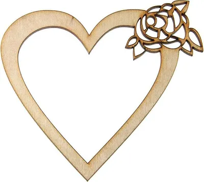 Immagine prodotto di Decorazione a cuore in legno con rosa