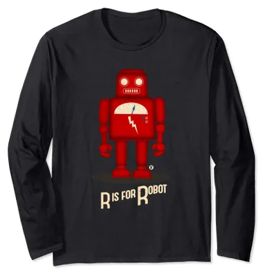 Produktbild von R ist für Roboter - Retro Vintage Toy Robot Langarmshirt