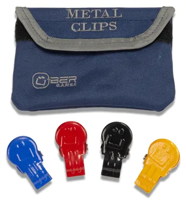 Image de Clips pour croquet, disponibles en bleu, rouge, jaune et noir