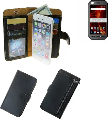 Produktbild von K-S-Trade Schutz Hülle kompatibel mit Caterpillar Cat S41 Dual-SIM Klapphülle Case Phone cover Slim Handytasche Handy Hülle schwarz aus Kunstleder