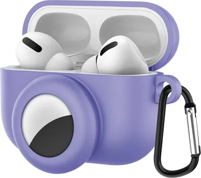 Obrázok produktu pre Jumada – Silikónové puzdro – vhodné pre AirPods Pro a AirTag – 2 v 1 – fialové