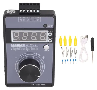 Obrázek produktu pro Generátor signálu napětí a proudu ± 10 V, 0–22 mA, přenosný vysoce přesný analogový simulátor, testování zařízení pro ladění panelů PLC