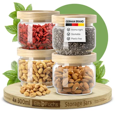 Produktbild von Luftdichte Aufbewahrungsgläser mit Holzdeckel