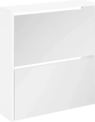 Obrázok produktu pre vidaXL Skriňa na topánky s 2 policami Zrkadlo biela 63x17x67 cm