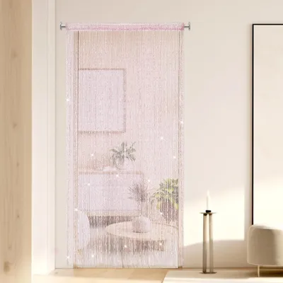 Produktbild von Tür-Fadenvorhang Aufhängen Pailletten-Dekor Boho 100 x 200 cm Rosa
