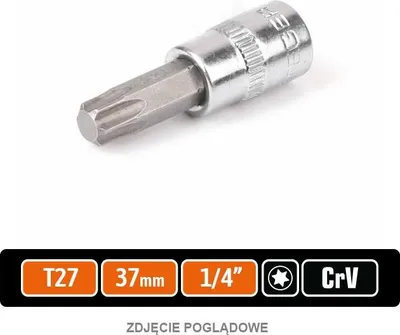 Obrázek produktu pro nástrčný klíč 1/4" s bitem TORX 37 mm/T27/TEGER