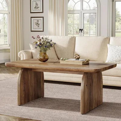 Immagine prodotto di Tavolino rettangolare, effetto legno marrone, 120 cm, in MDF, stile rustico