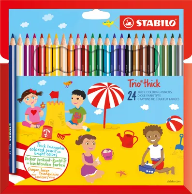 Produktbild von Dreikant-Buntstift - STABILO Trio dick - 24er Pack - mit 24 verschiedenen Farben
