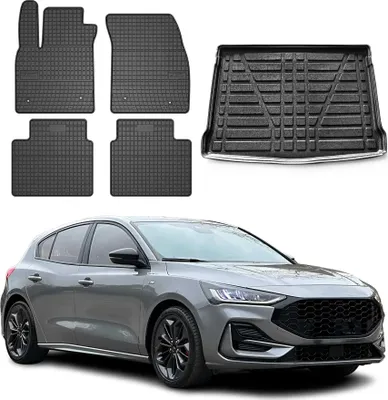 Immagine prodotto di Fußmatten & Kofferraumwanne Set für Ford Focus Schrägheck 2019-2025 Fünftürer 5x