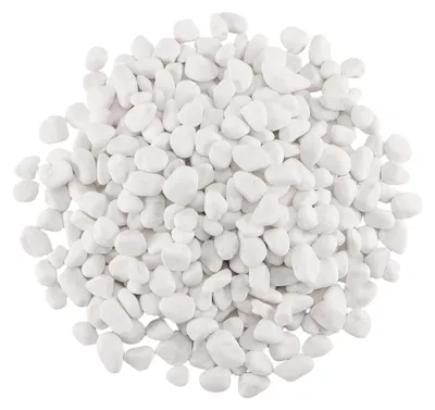 Immagine prodotto di Pietre decorative per giardini, bianche, di dimensioni 1-2 cm, confezione da 5 kg, ideali per vasi e acquari